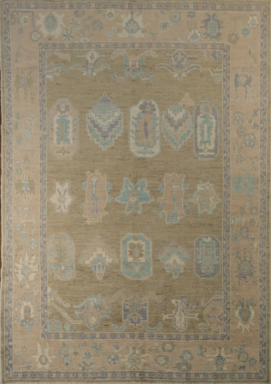 Geometric Authentic Oushak Turkish Oriental Area Rug 6x9