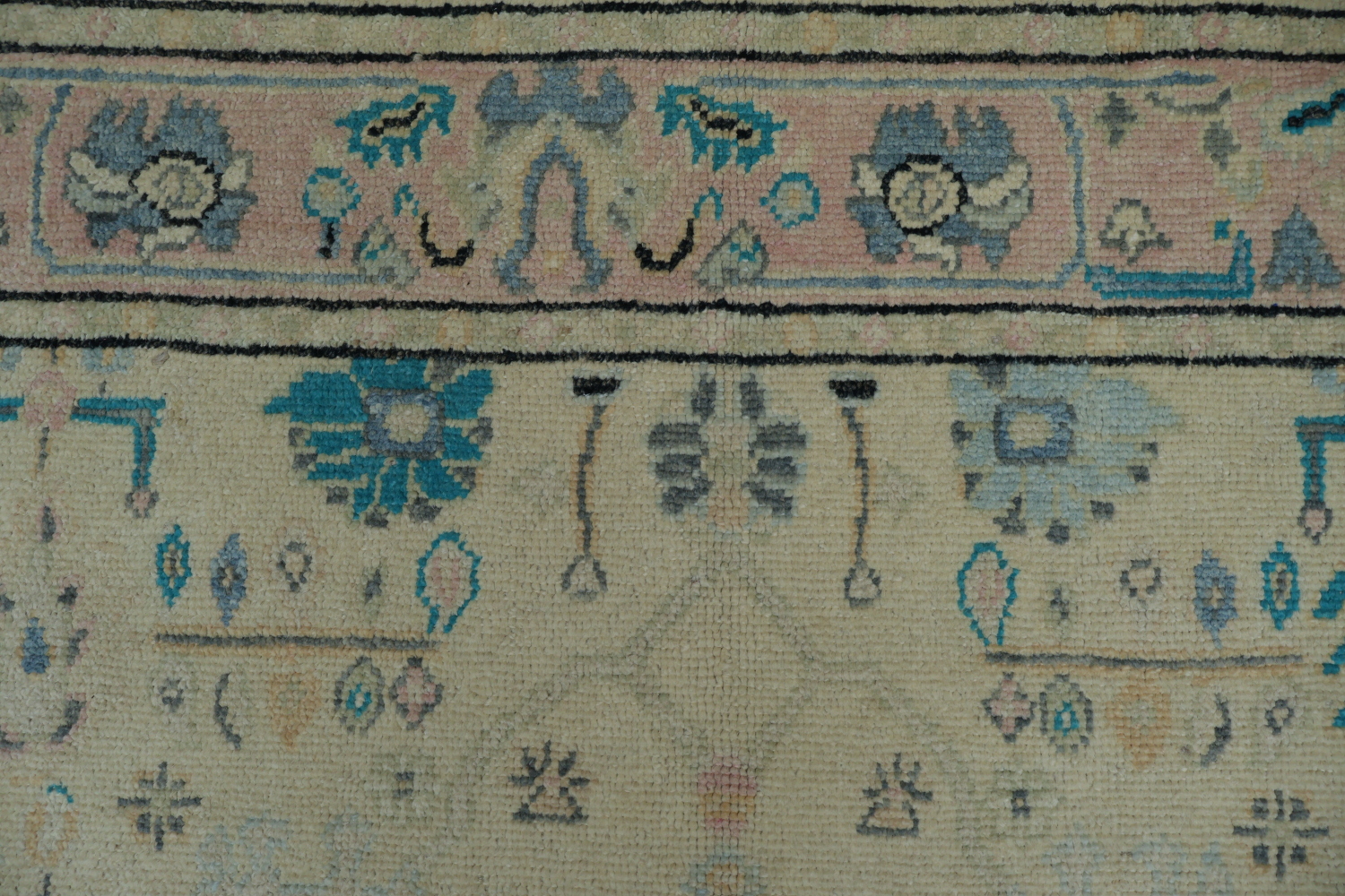 Soft-Toned Beige and Pink Turkish Rug with Classic Oriental Patterns 5x6