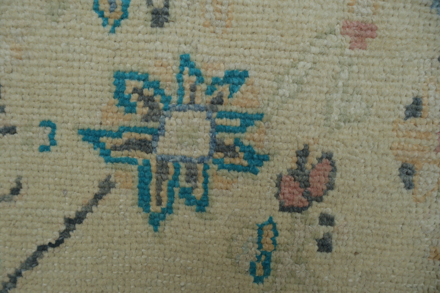 Soft-Toned Beige and Pink Turkish Rug with Classic Oriental Patterns 5x6