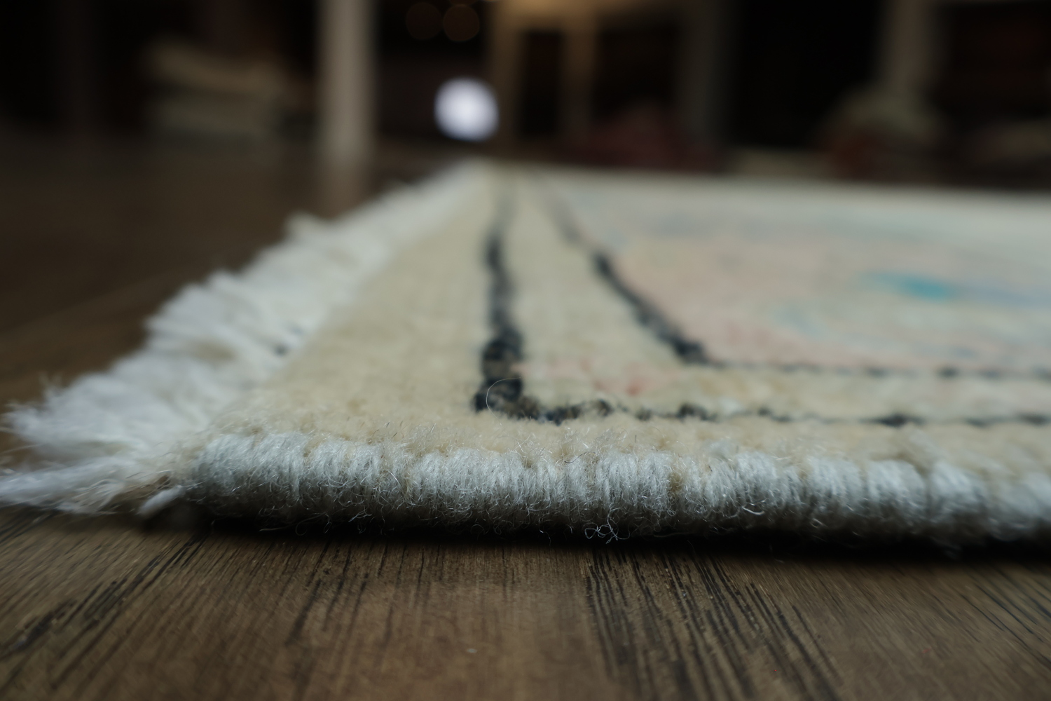 Soft-Toned Beige and Pink Turkish Rug with Classic Oriental Patterns 5x6