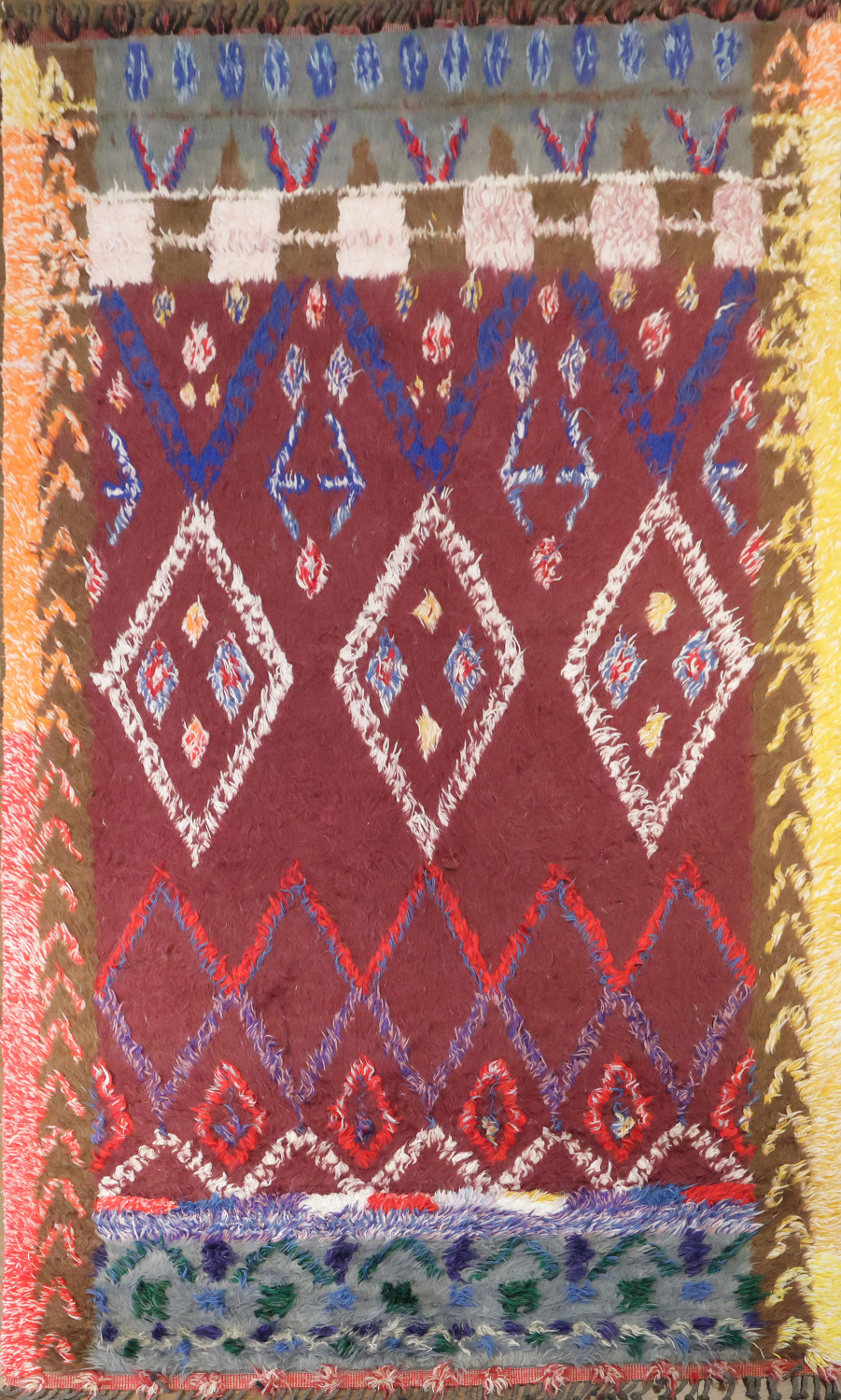Abstract Moroccan Oriental Wool Rug 6x10