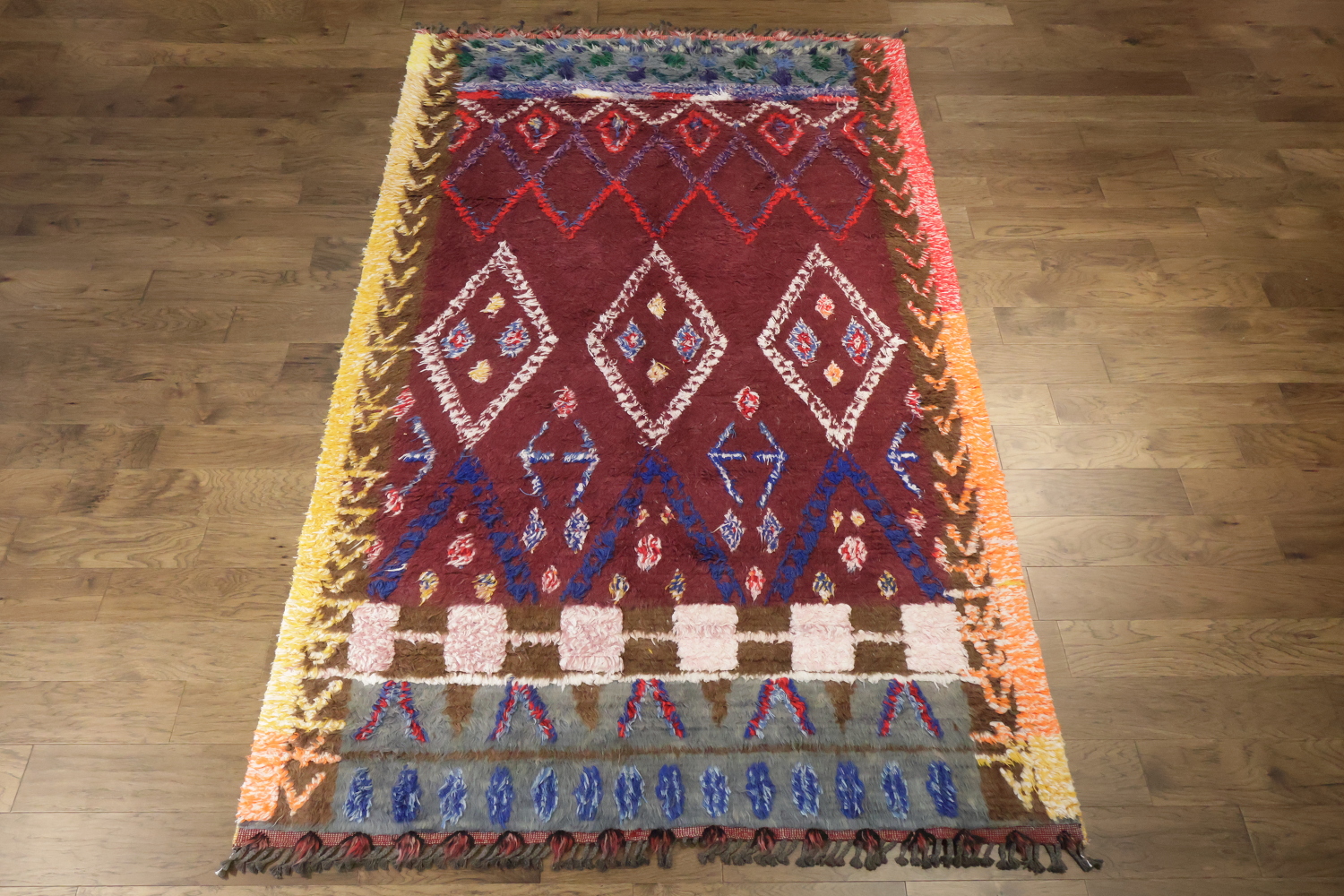 Abstract Moroccan Oriental Wool Rug 6x10