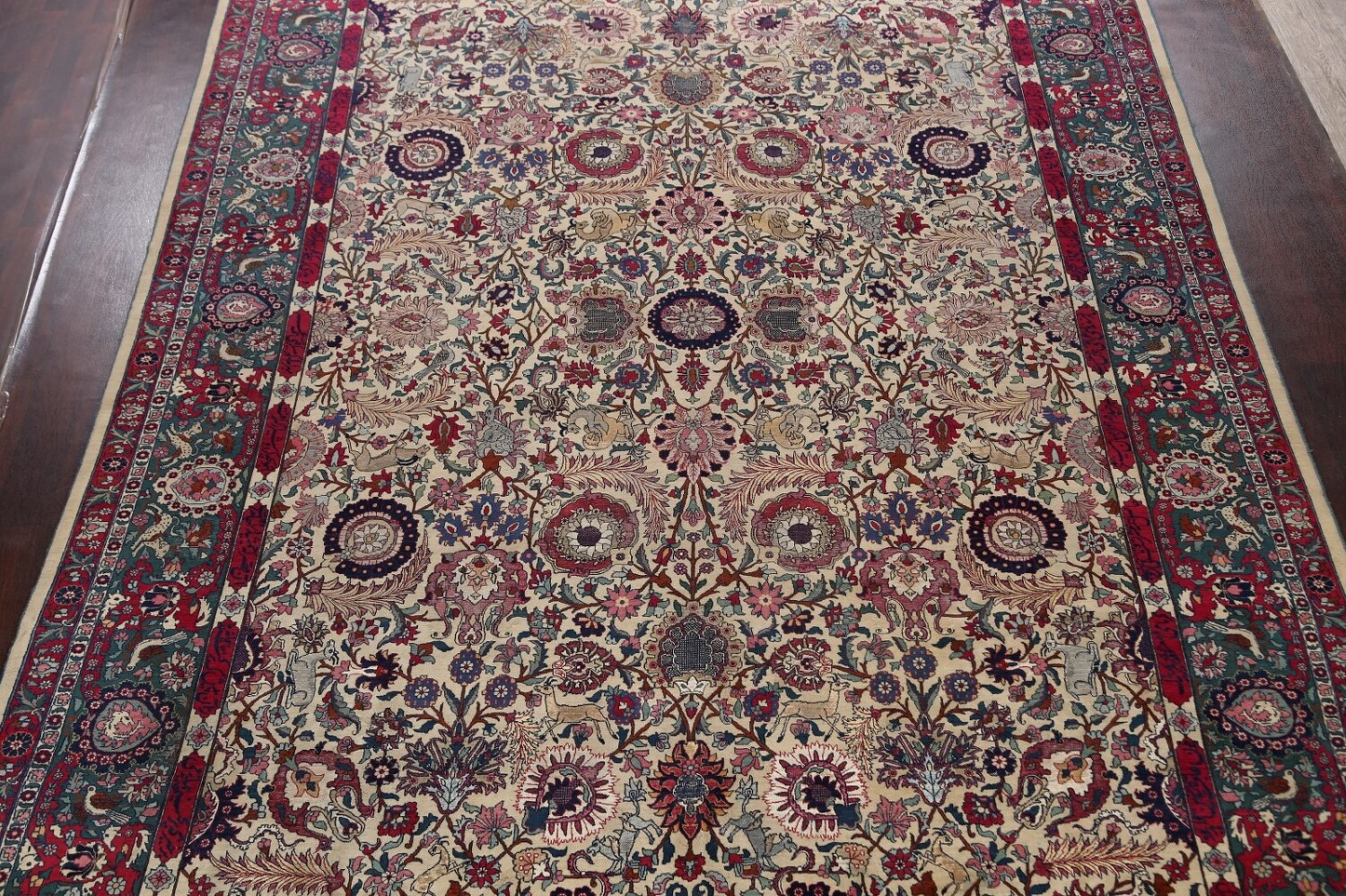 Antique Silk Vegetable Dye Tehran Persian Area Rug 11x14
