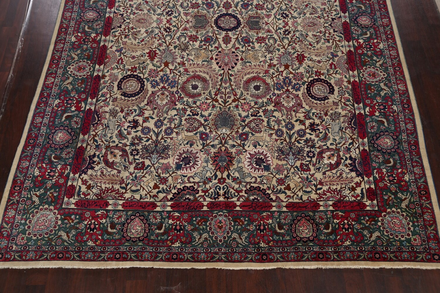 Antique Silk Vegetable Dye Tehran Persian Area Rug 11x14