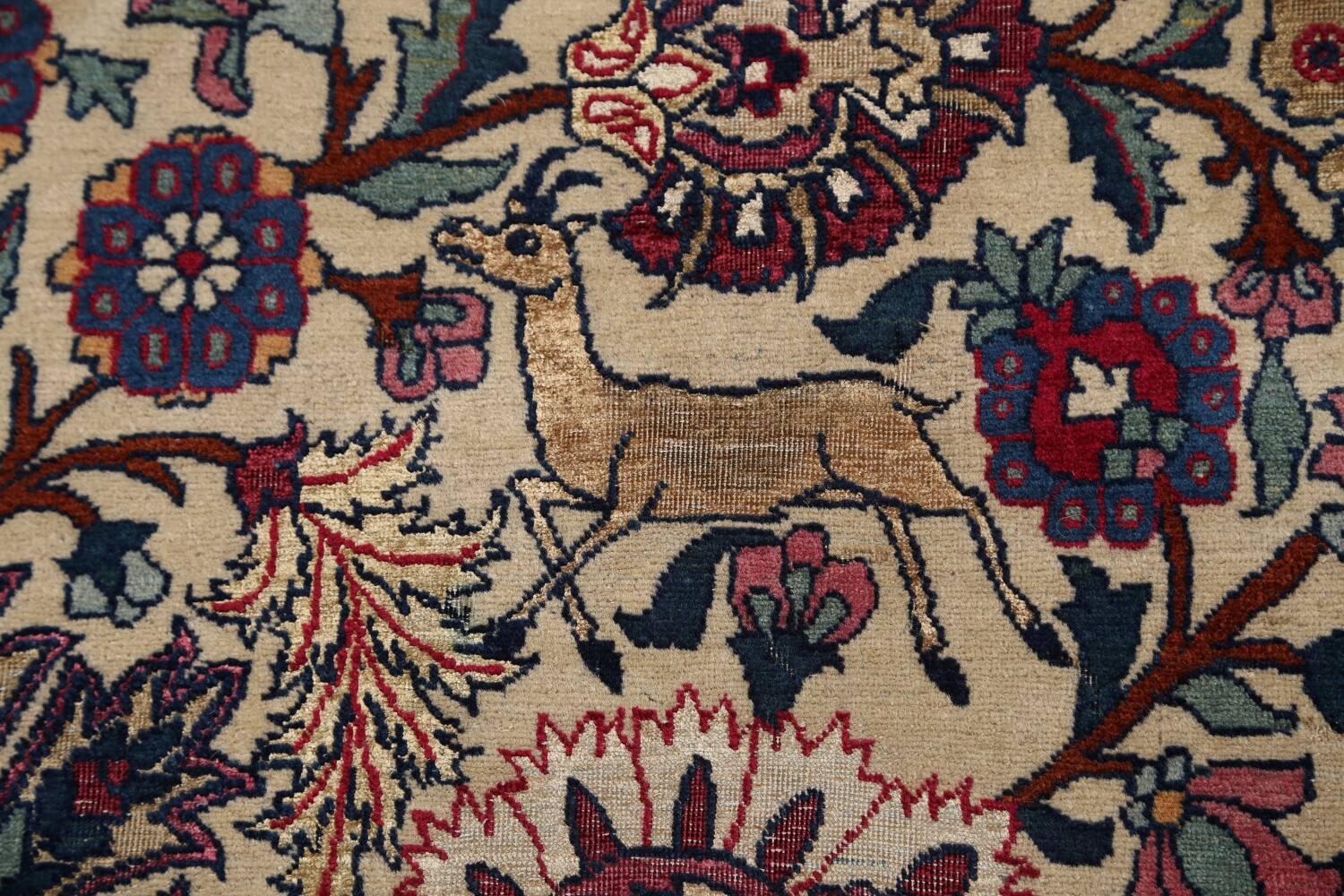 Antique Silk Vegetable Dye Tehran Persian Area Rug 11x14