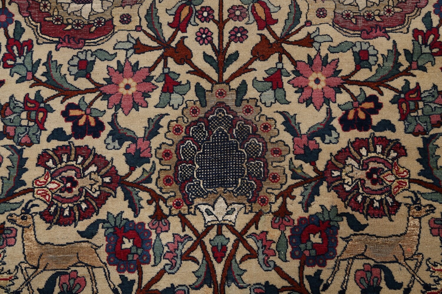 Antique Silk Vegetable Dye Tehran Persian Area Rug 11x14
