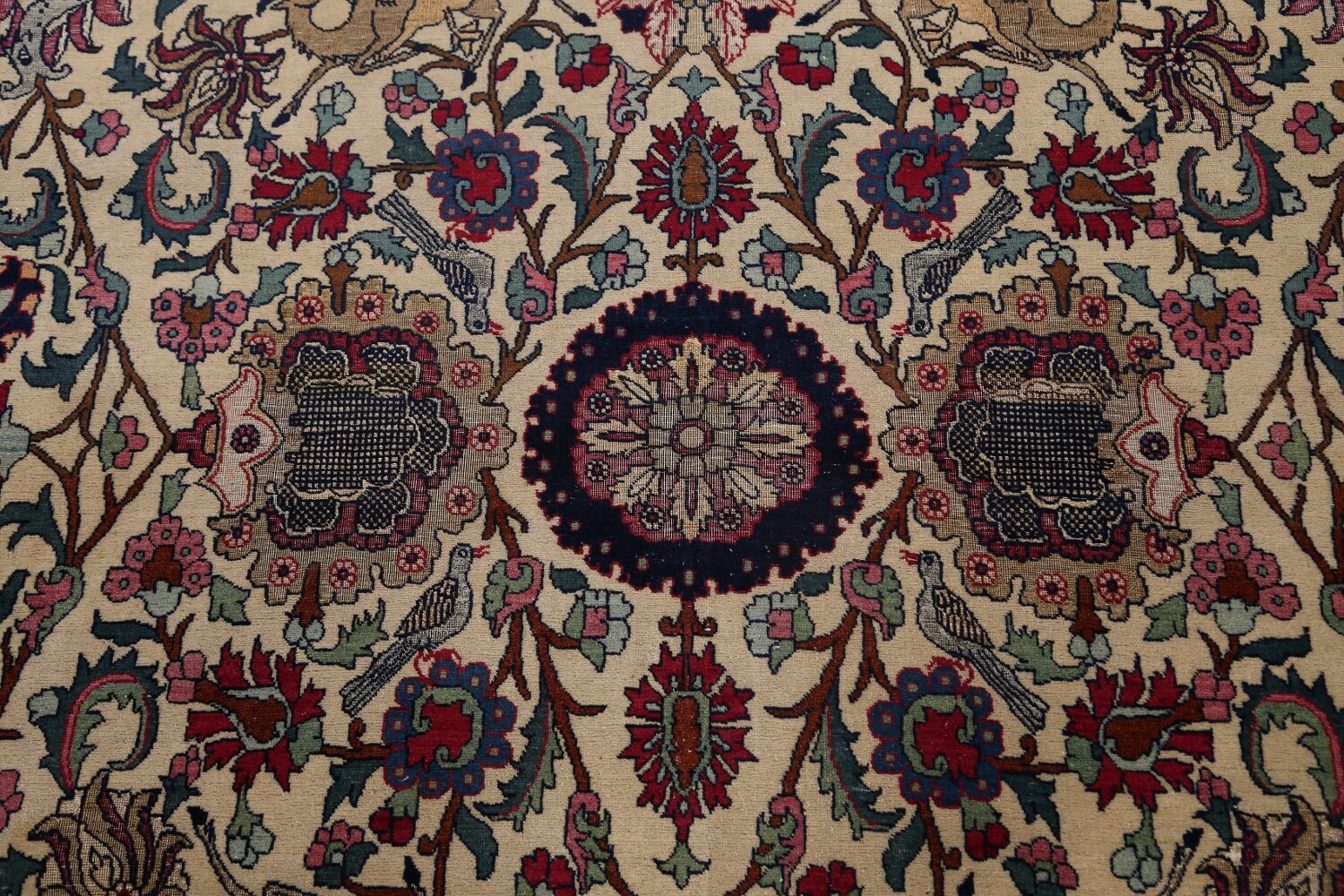Antique Silk Vegetable Dye Tehran Persian Area Rug 11x14