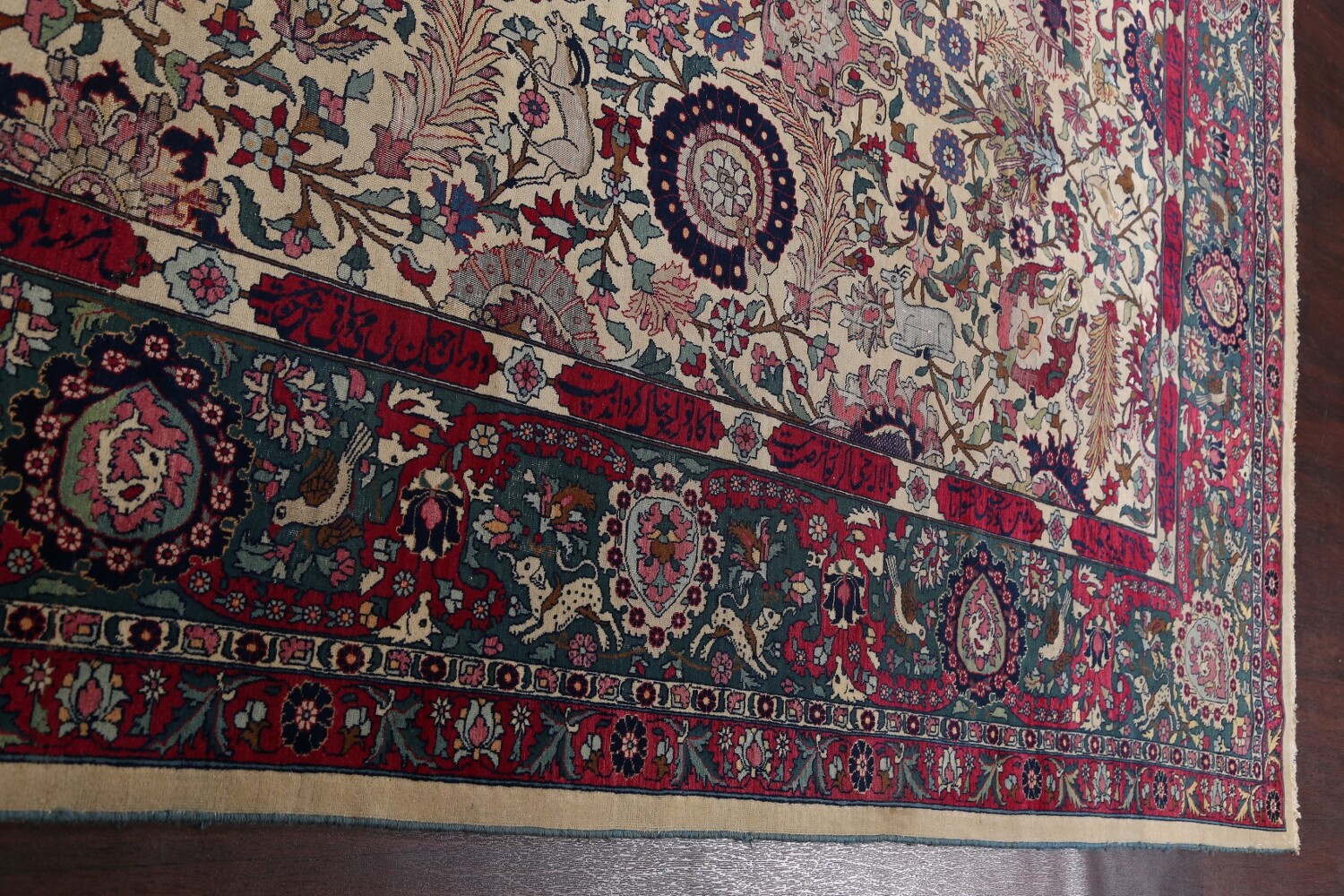 Antique Silk Vegetable Dye Tehran Persian Area Rug 11x14