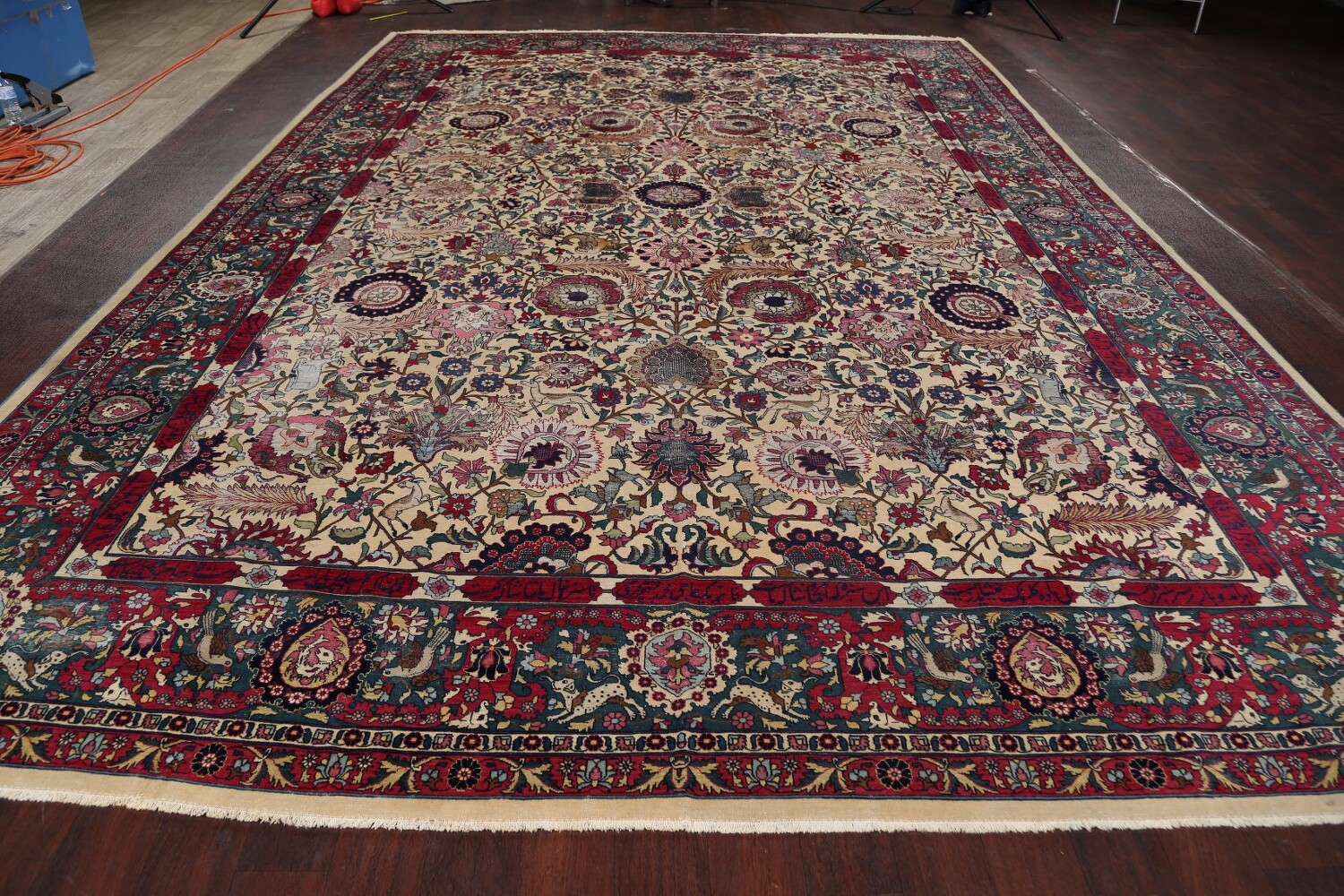 Antique Silk Vegetable Dye Tehran Persian Area Rug 11x14