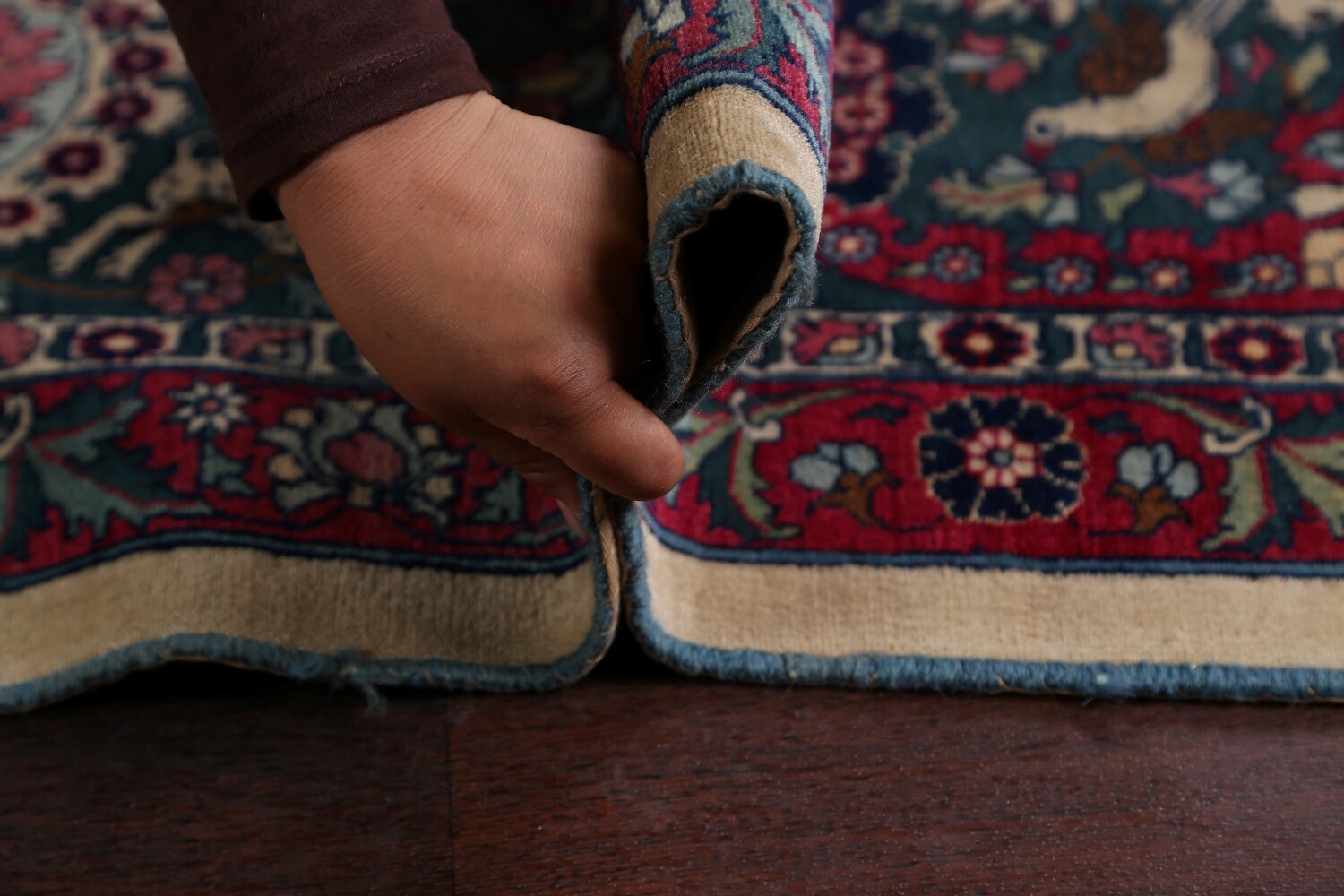 Antique Silk Vegetable Dye Tehran Persian Area Rug 11x14