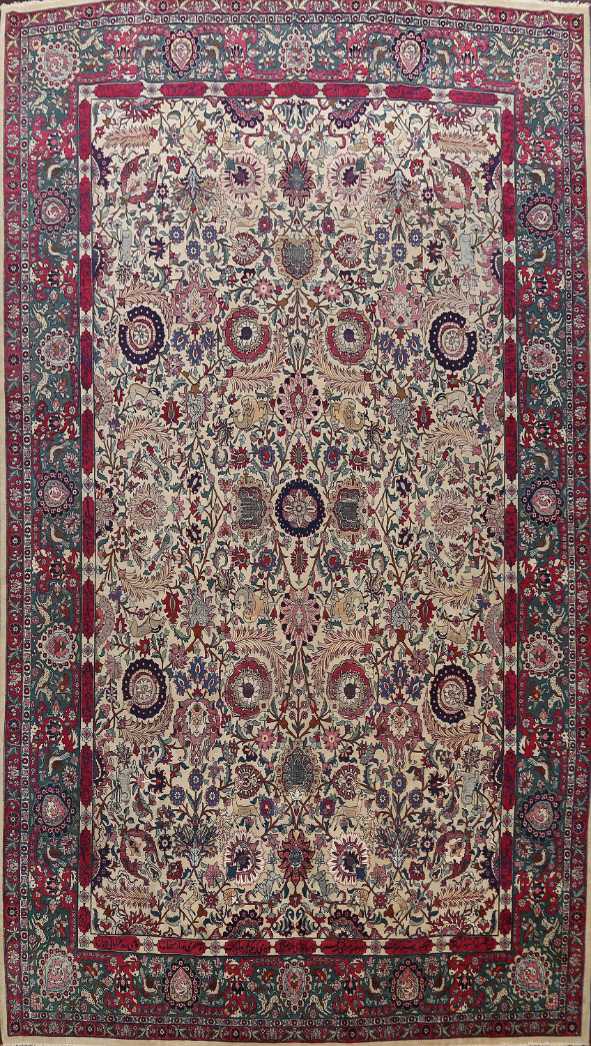Antique Silk Vegetable Dye Tehran Persian Area Rug 11x14