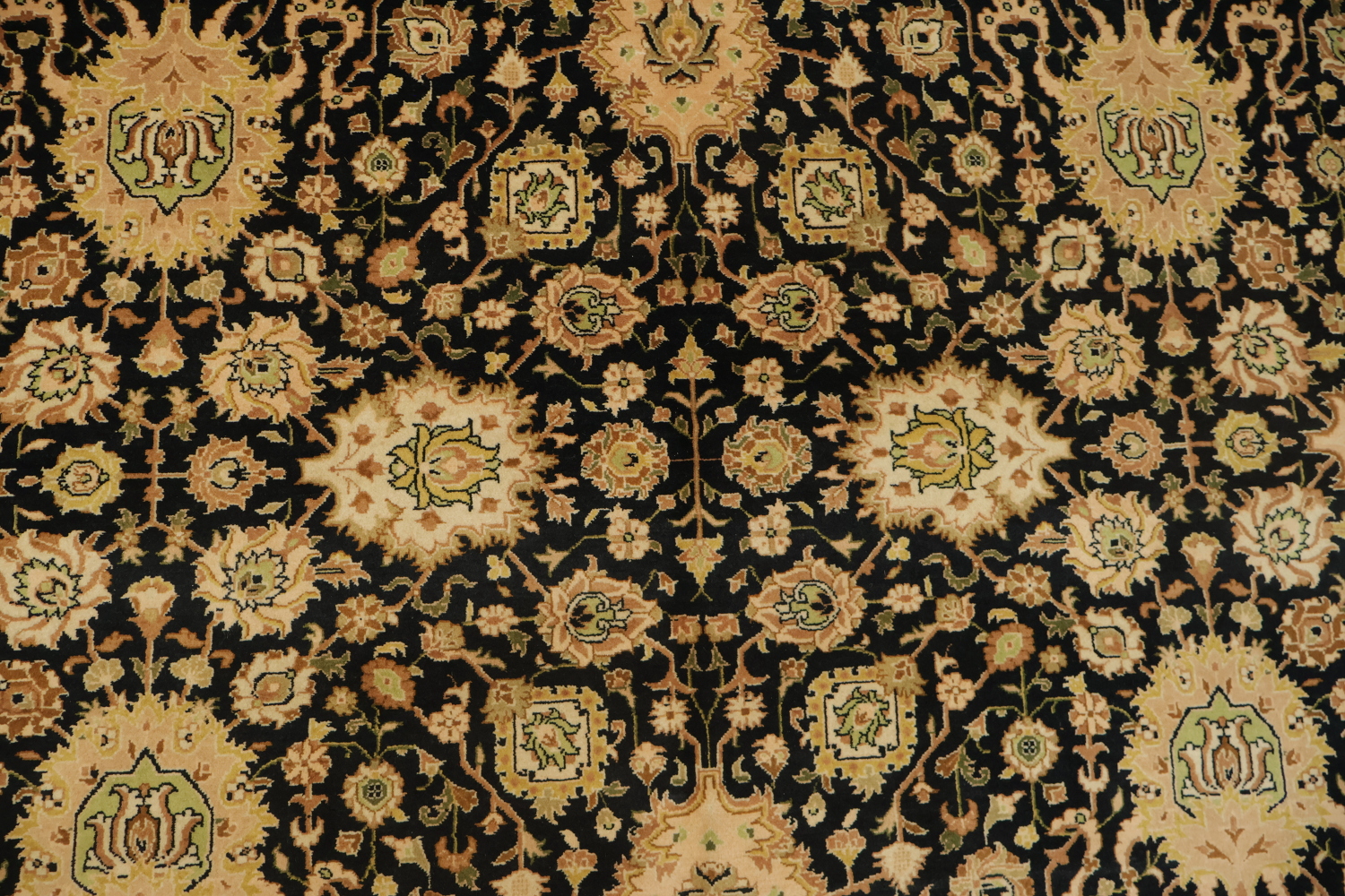 Traditional Black and Gold Masterpiece of Elegant Rug Craftsmanship 8x10