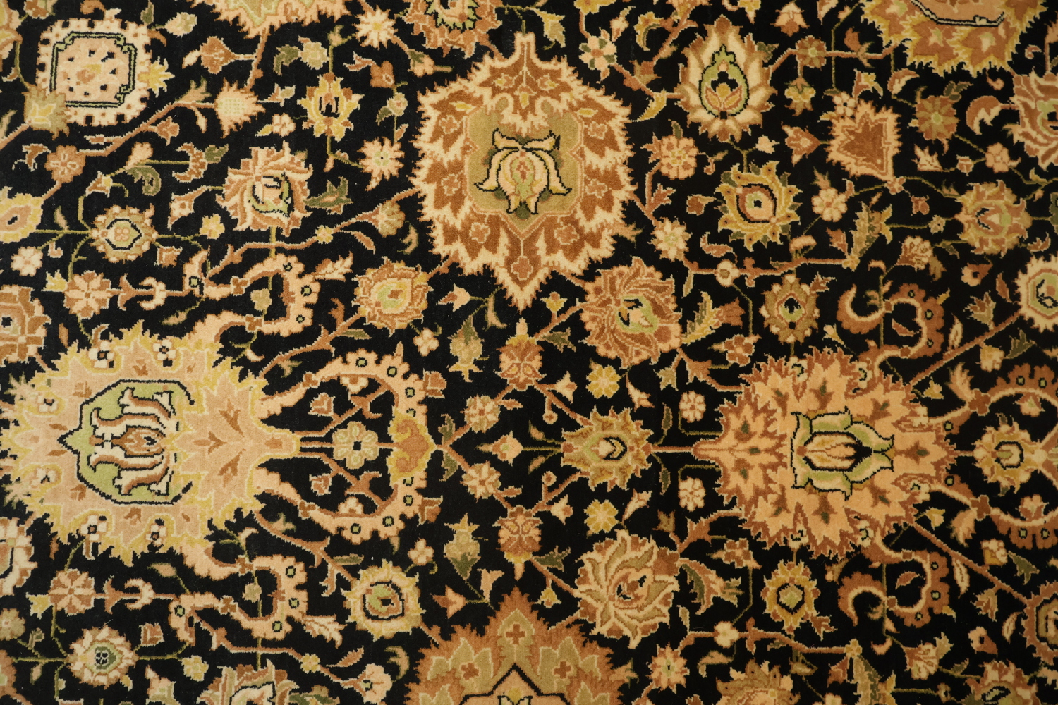 Traditional Black and Gold Masterpiece of Elegant Rug Craftsmanship 8x10