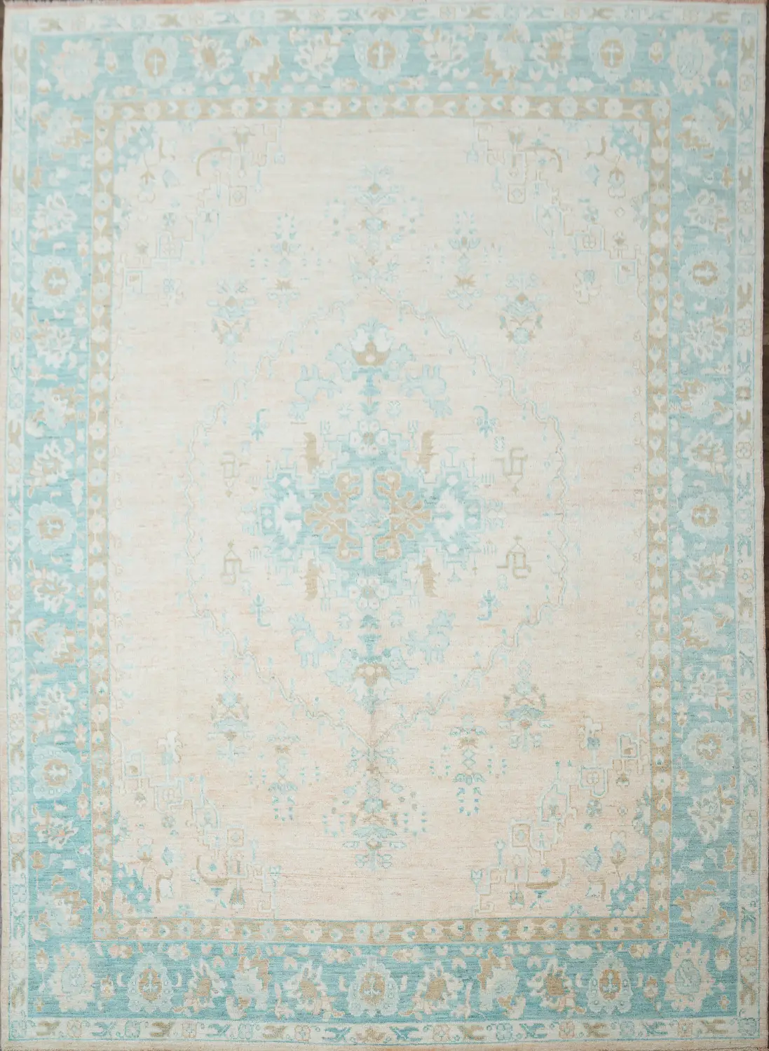 Geometric Authentic Oushak Turkish Oriental Area Rug 9x12