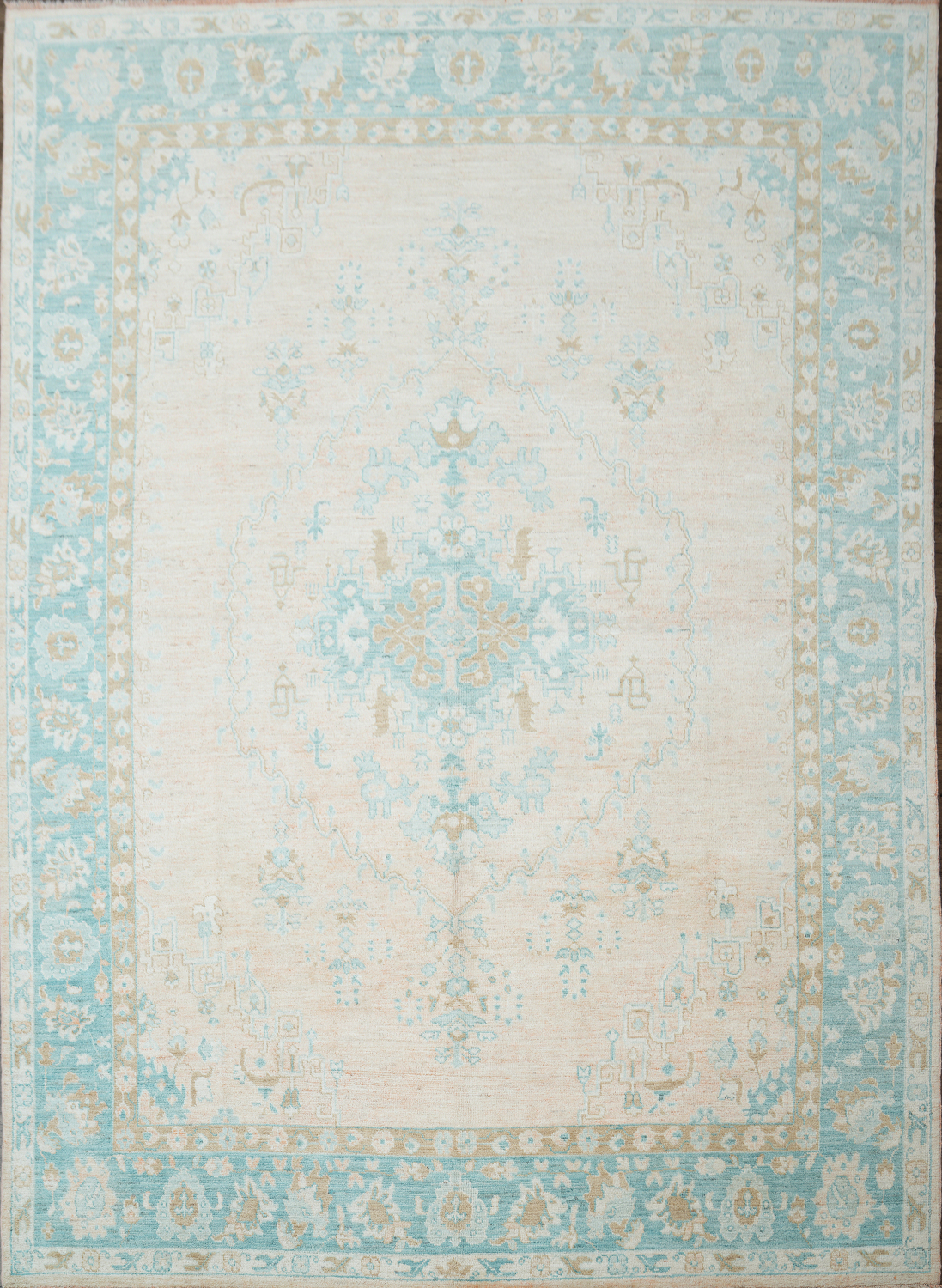 Geometric Authentic Oushak Turkish Oriental Area Rug 9x12