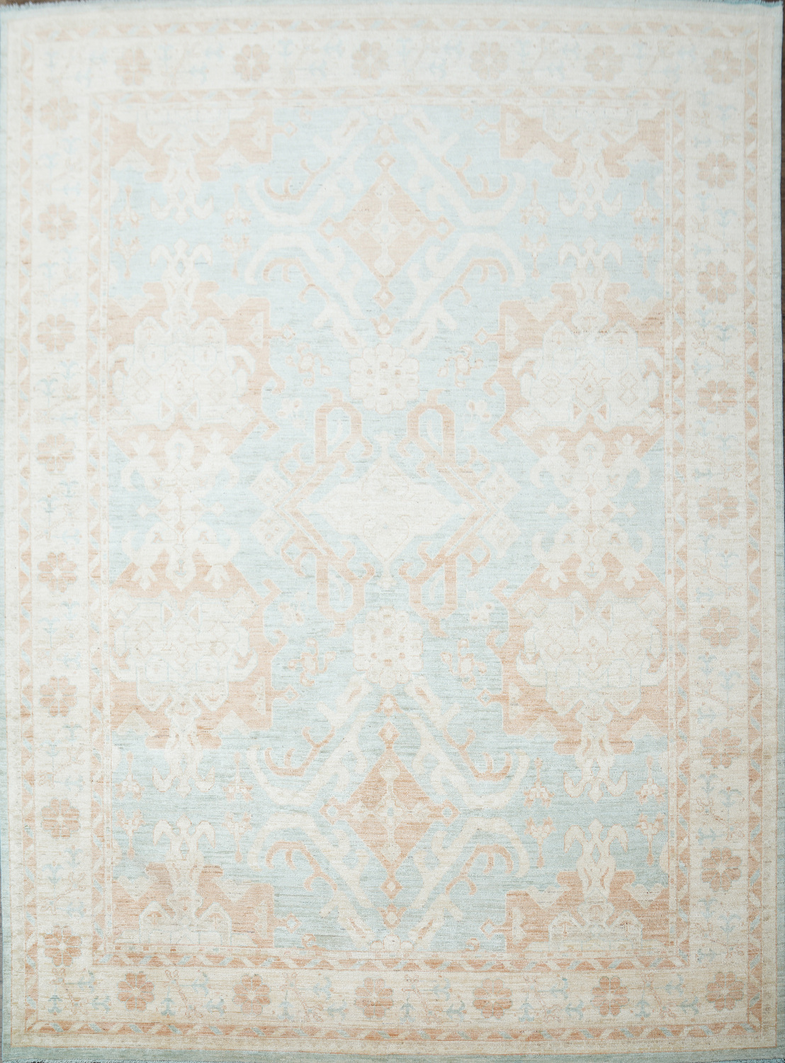 Geometric Authentic Oushak Turkish Oriental Area Rug 9x12