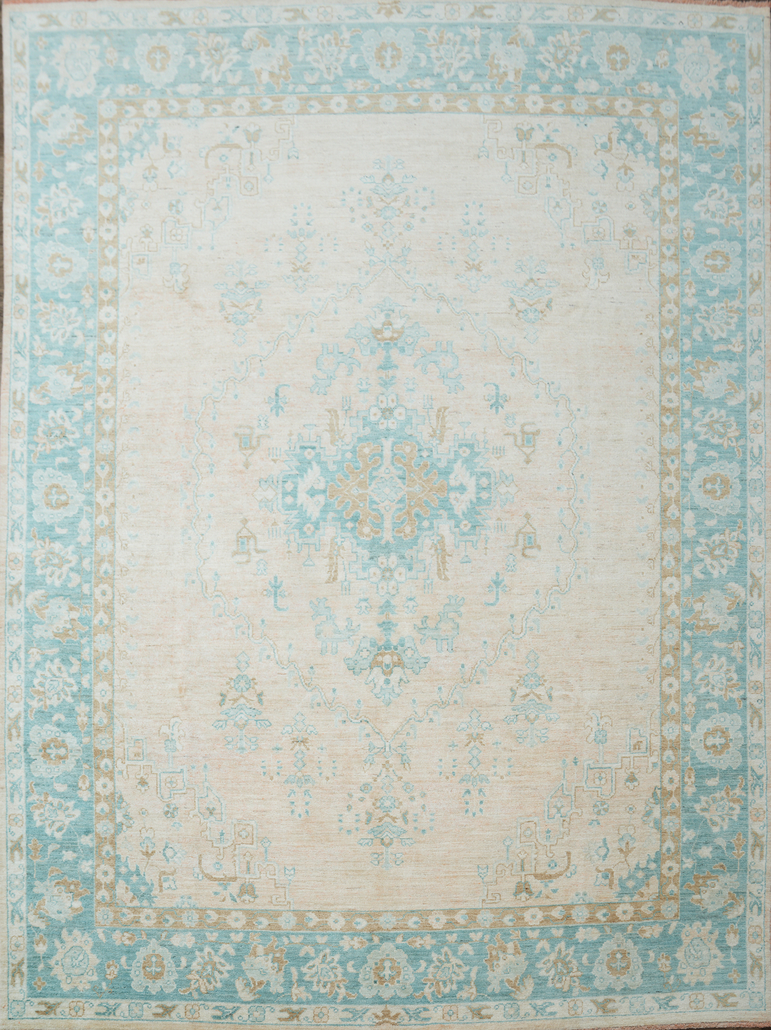 Geometric Authentic Oushak Turkish Oriental Area Rug 9x12