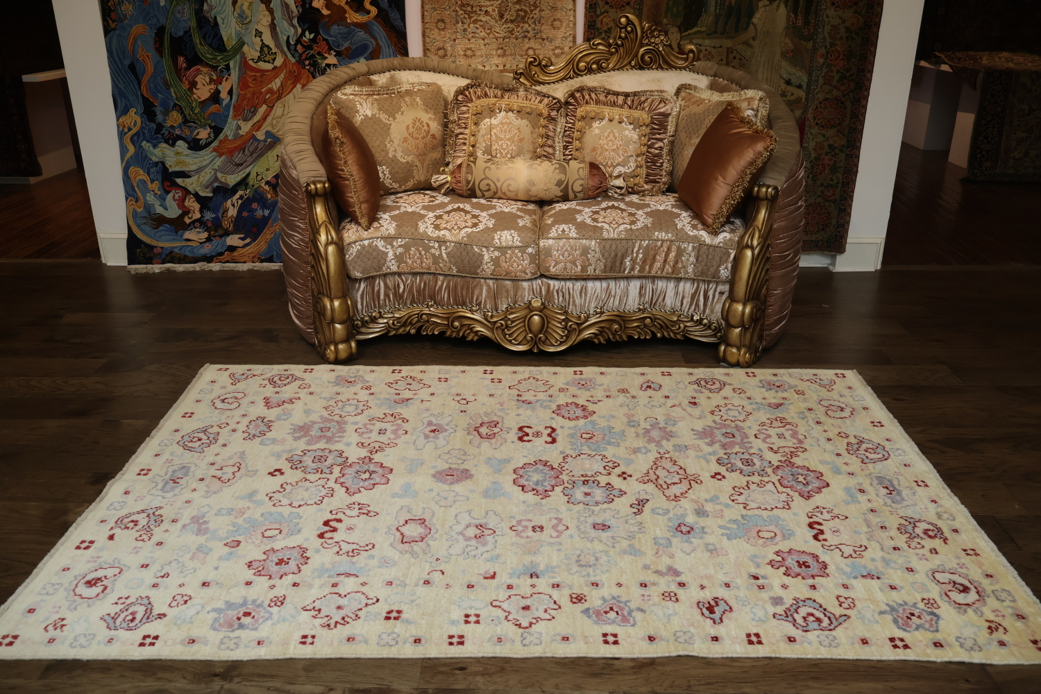 Geometric Authentic Oushak Turkish Oriental Area Rug 5x8