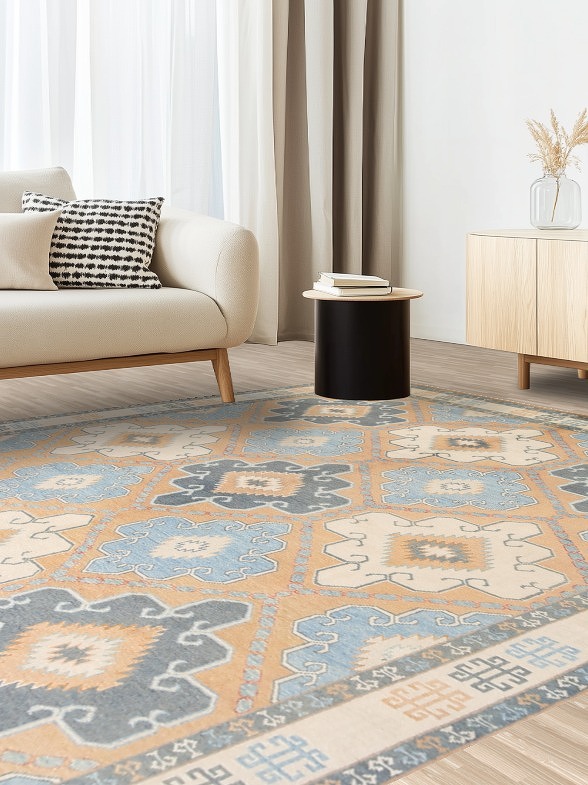 Geometric Khotan Oriental Area Rug 8x10