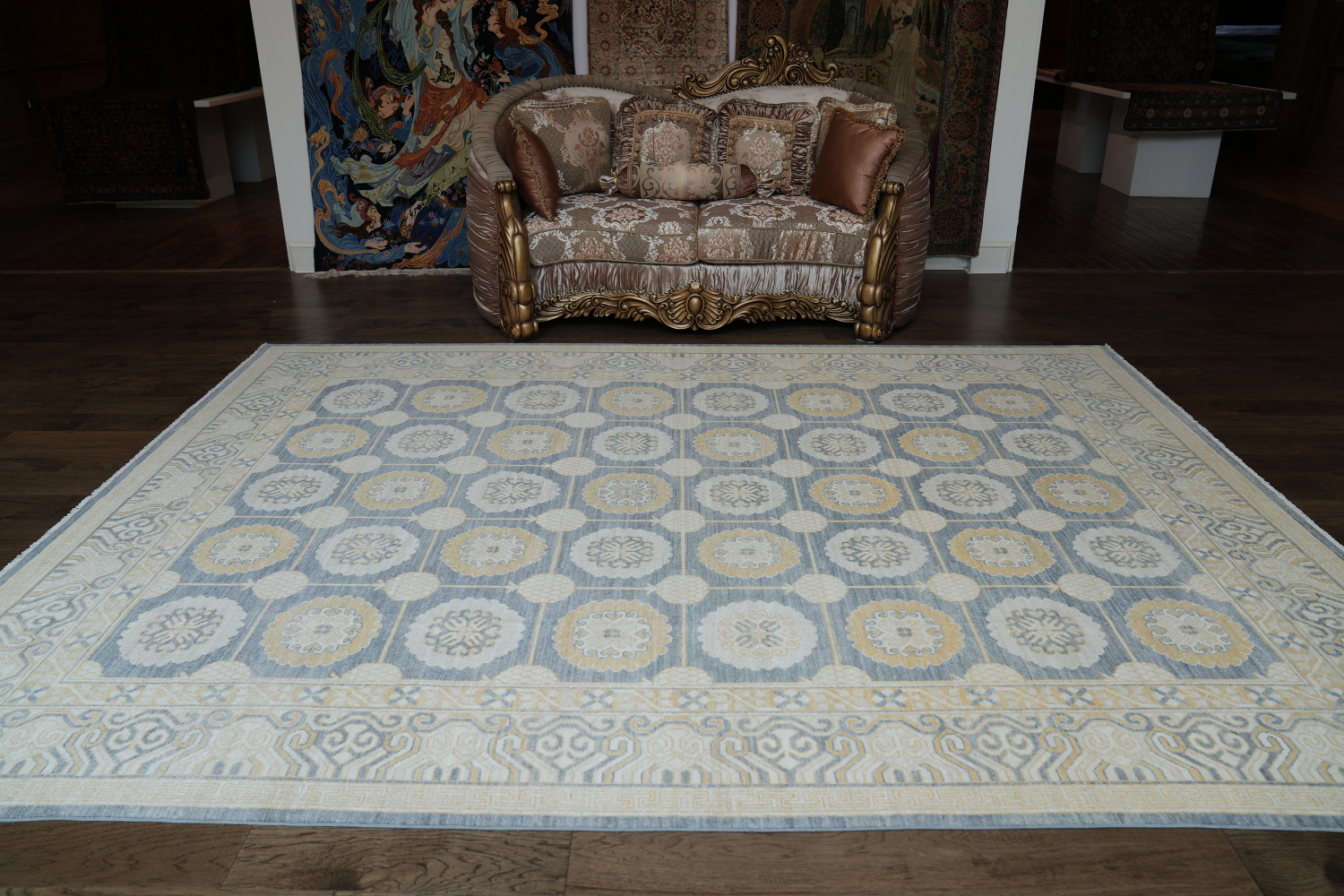 Premium Quality Geometric Khotan Oriental Area Rug 9x12