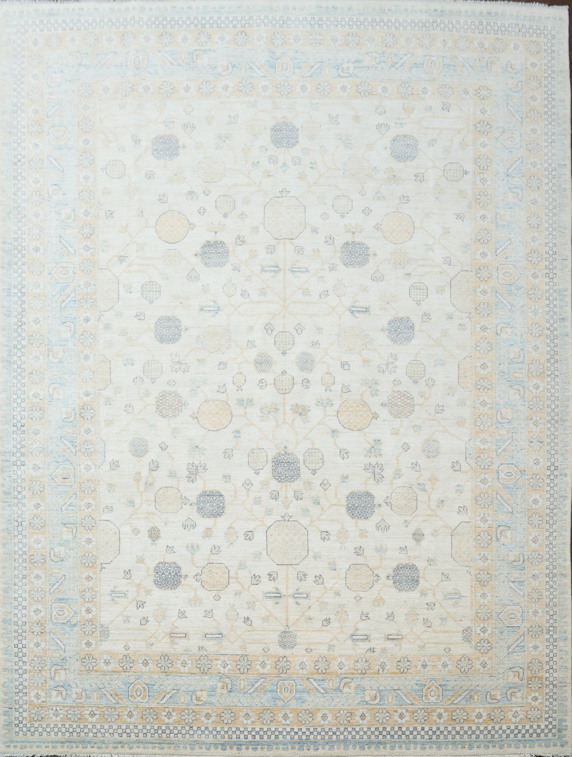 Vegetables Dye Geometric Khotan Oriental Area Rug 9x12
