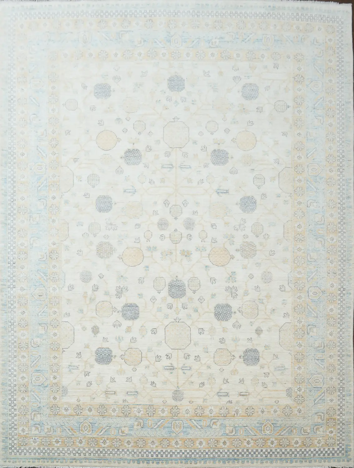 Vegetables Dye Geometric Khotan Oriental Area Rug 9x12