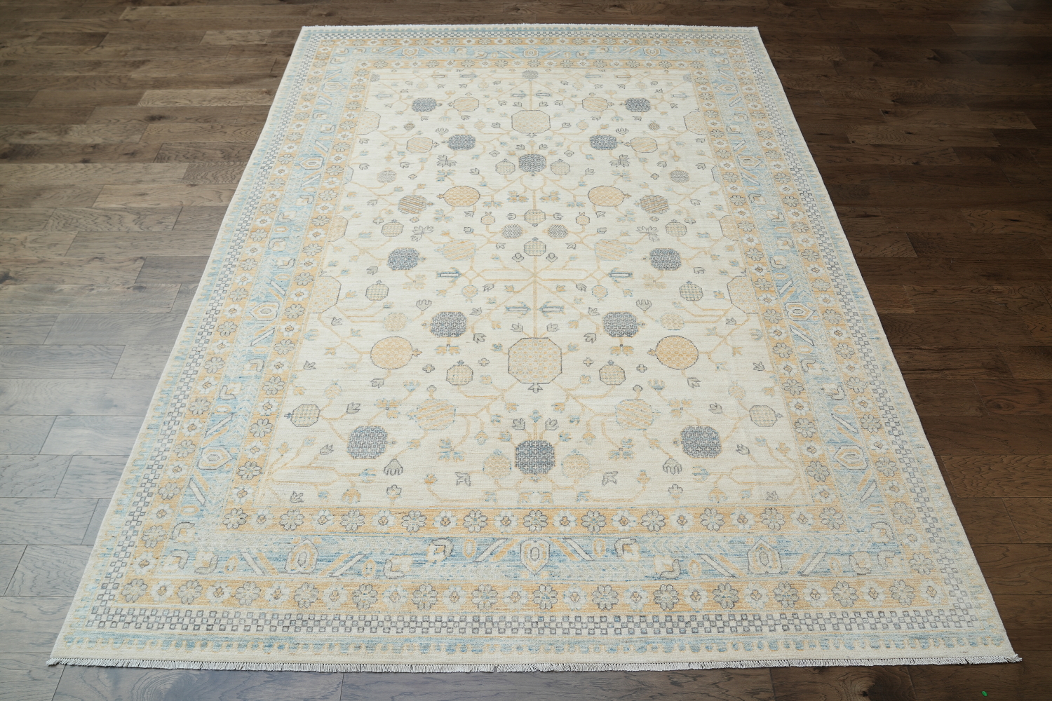 Vegetables Dye Geometric Khotan Oriental Area Rug 9x12