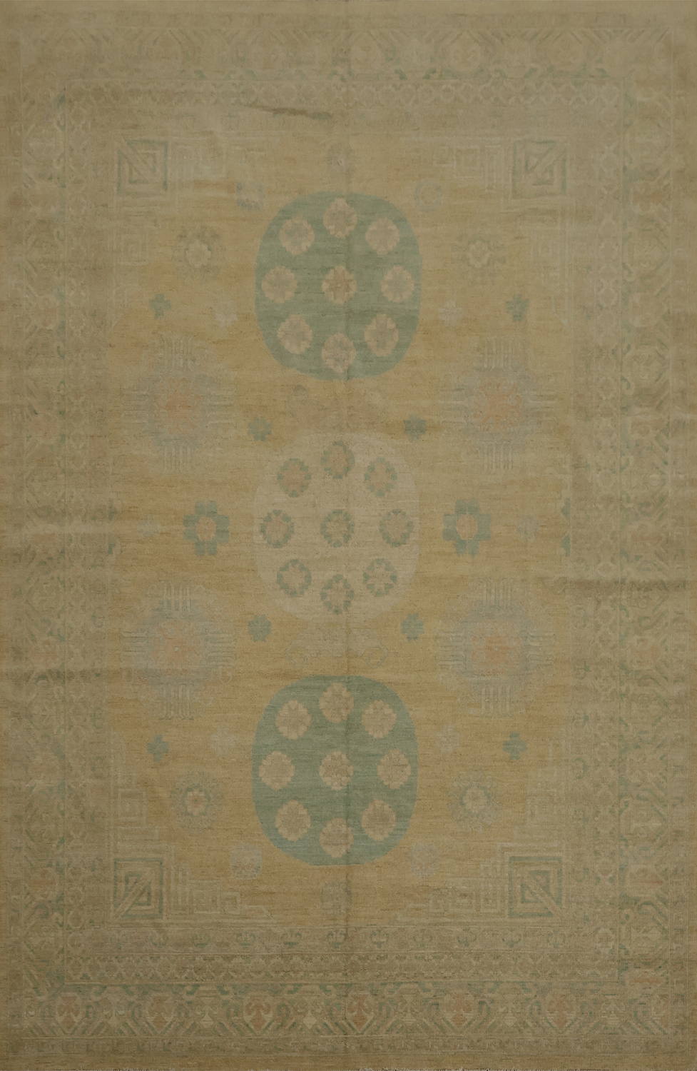Artisan Crafted Khotan Vegetable Dye Area Rug 9x12 with a Modern Twist