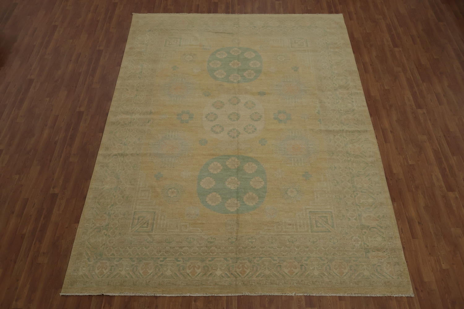 Artisan Crafted Khotan Vegetable Dye Area Rug 9x12 with a Modern Twist