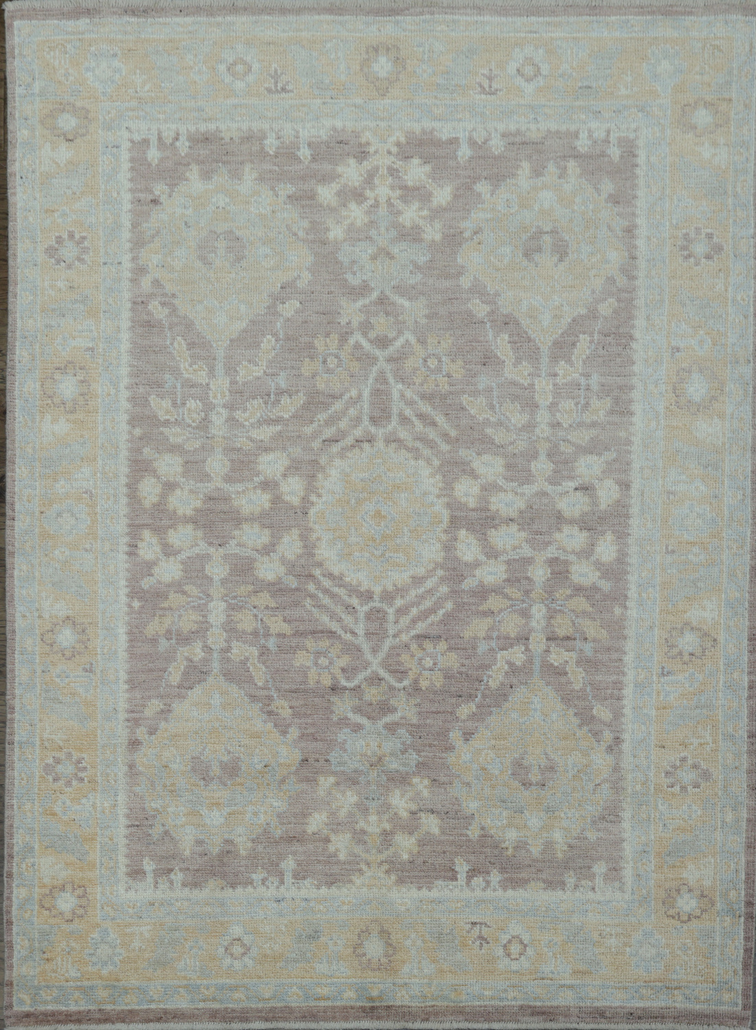 100% Vegetable Dye Authentic Oushak Oriental Area Rug 5x7