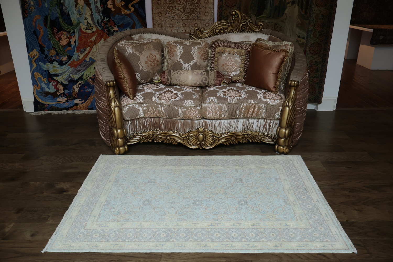100% Vegetable Dye Oushak Oriental Area Rug 4x6