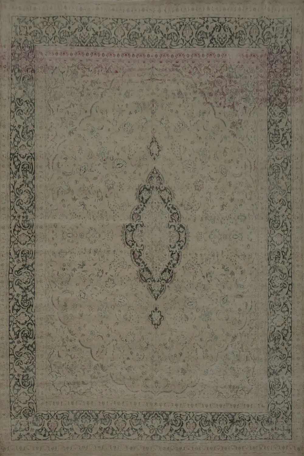 Classic Distressed Kerman Persian Rug in Subtle Earthy Tones 10x13