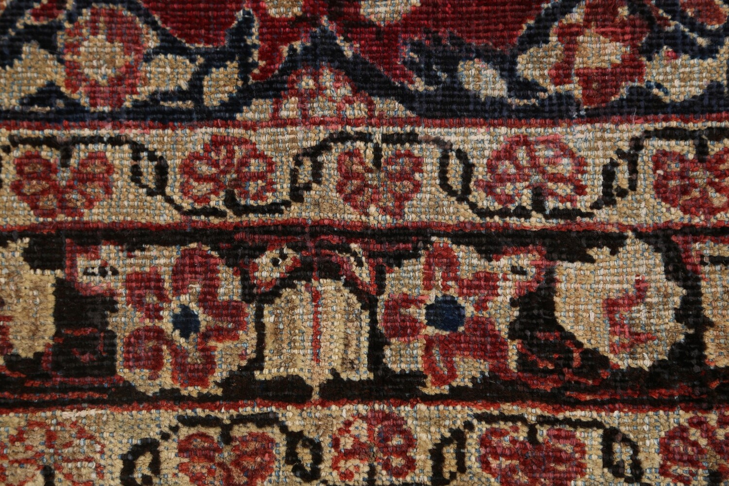 Pre-1900 Antique Floral Mahal Persian Area Rug 4x6