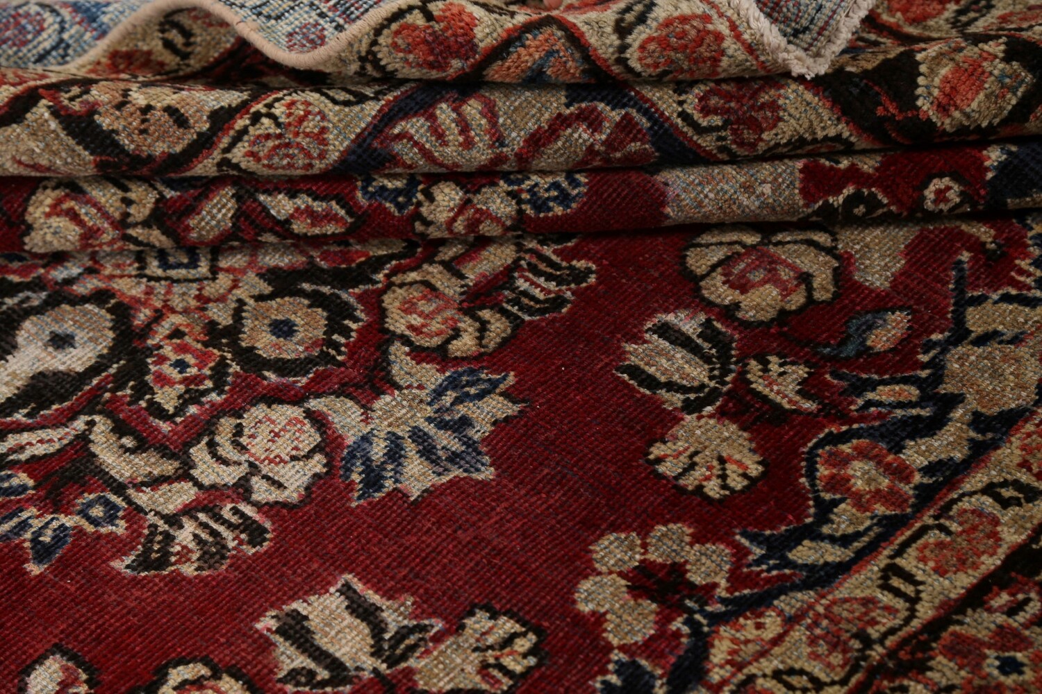 Pre-1900 Antique Floral Mahal Persian Area Rug 4x6