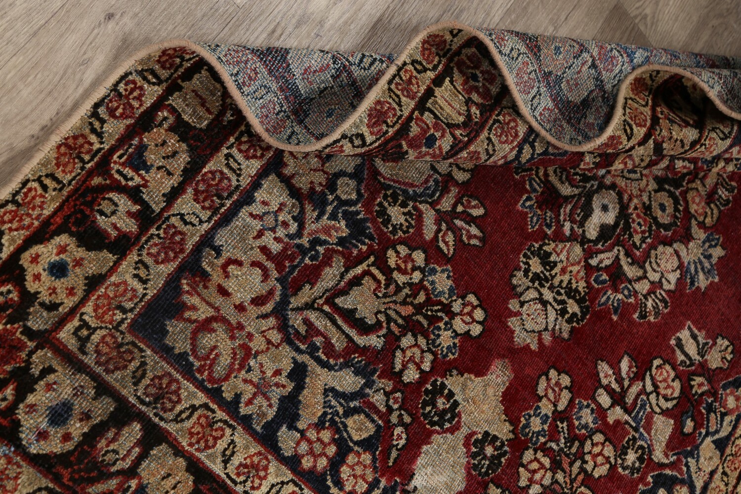 Pre-1900 Antique Floral Mahal Persian Area Rug 4x6