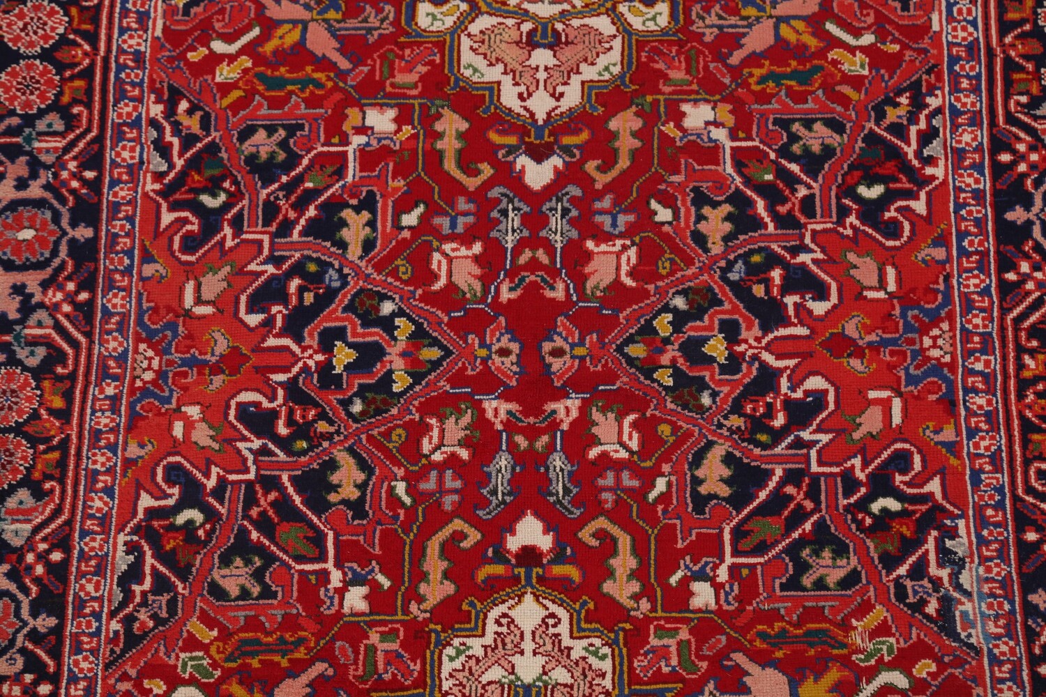Antique 100% Vegetable Dye Heriz Serapi Persian Area Rug 5x6