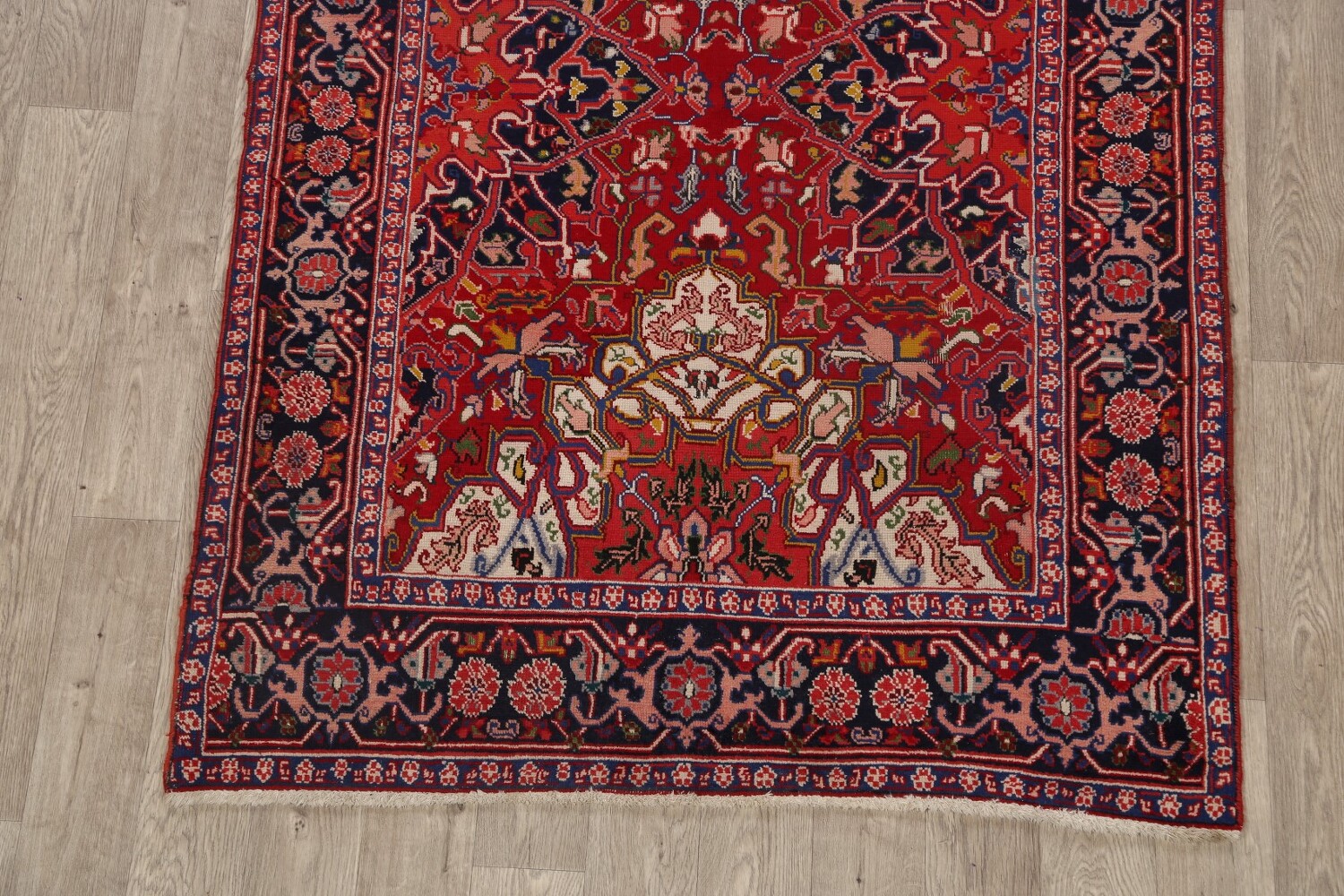 Antique 100% Vegetable Dye Heriz Serapi Persian Area Rug 5x6