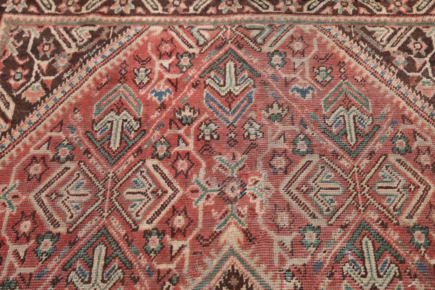 Antique Geometric Mahal Persian Area Rug 4x7