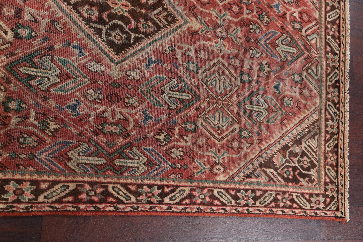 Antique Geometric Mahal Persian Area Rug 4x7