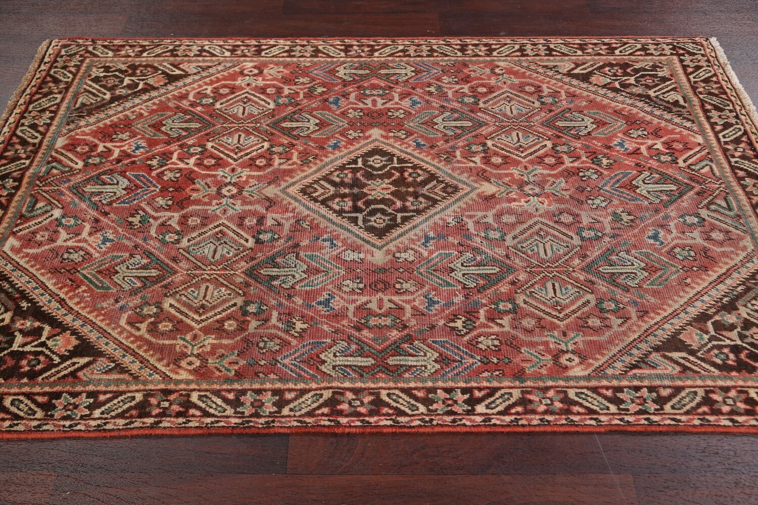 Antique Geometric Mahal Persian Area Rug 4x7
