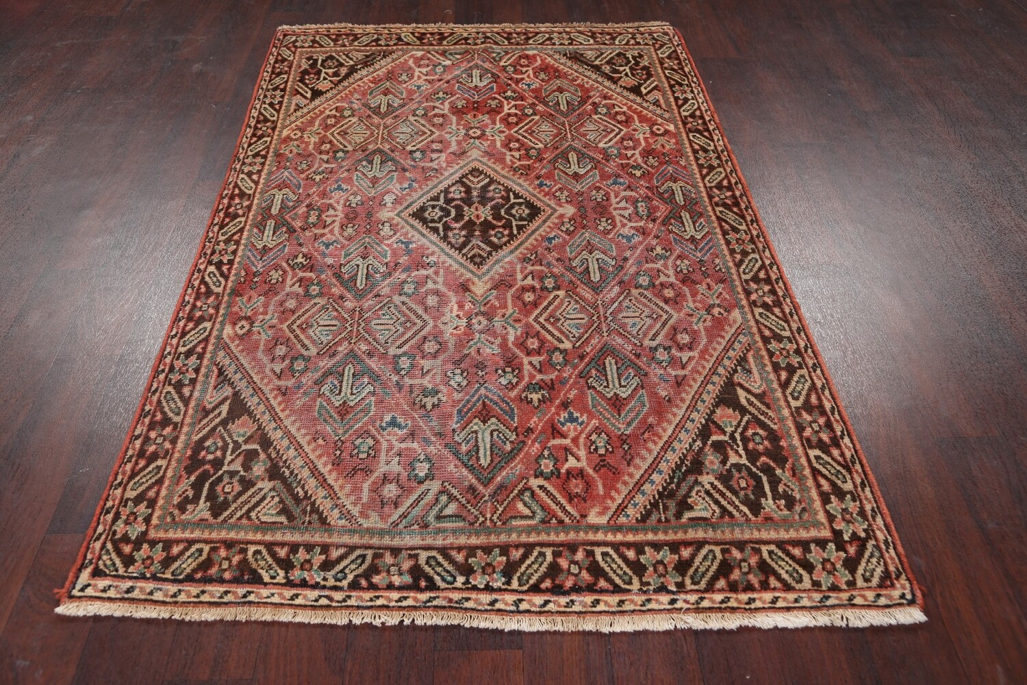Antique Geometric Mahal Persian Area Rug 4x7