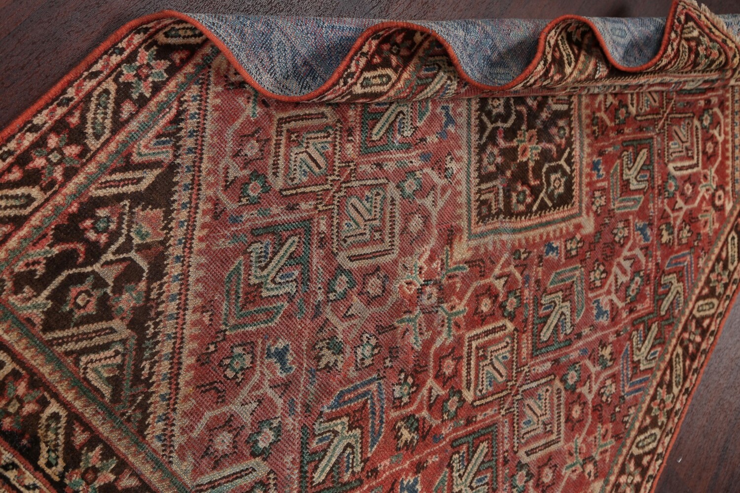 Antique Geometric Mahal Persian Area Rug 4x7