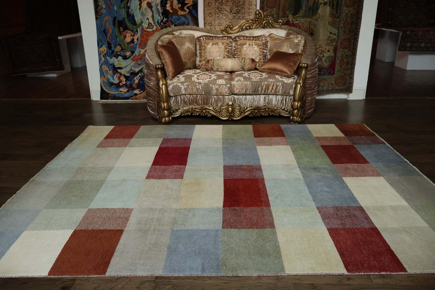 Checkered Gabbeh Kashkoli Oriental Area Rug 8x10