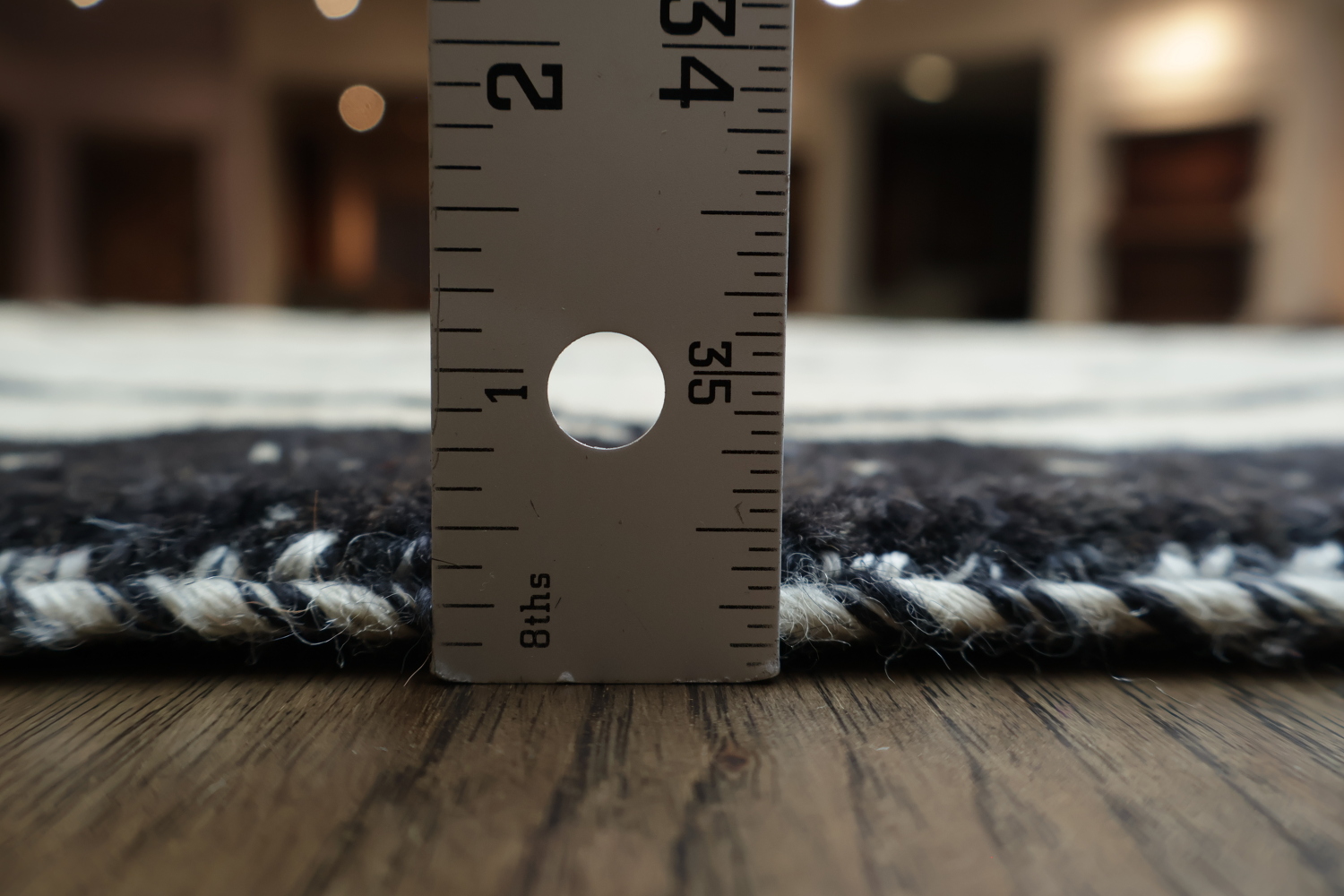 Modern White Rug with Black Diamond Pattern Elegance 8x12