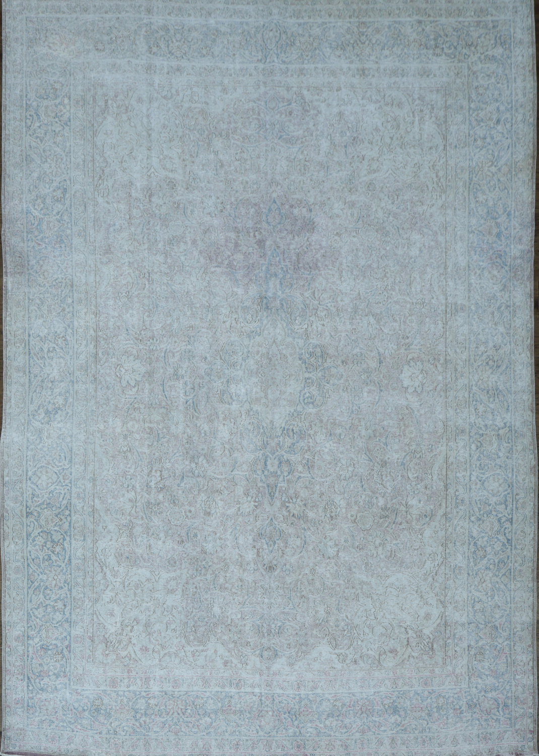 Muted Distressed Kerman Persian Area Rug 8x11