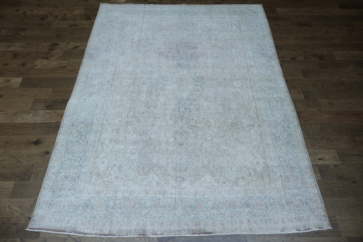 Muted Distressed Kerman Persian Area Rug 8x11