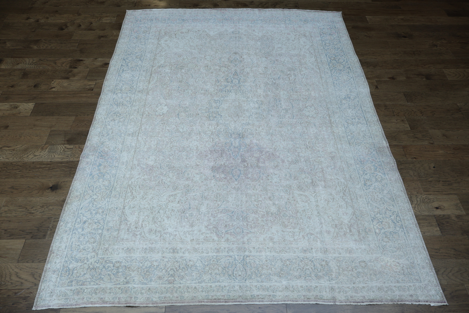 Muted Distressed Kerman Persian Area Rug 8x11
