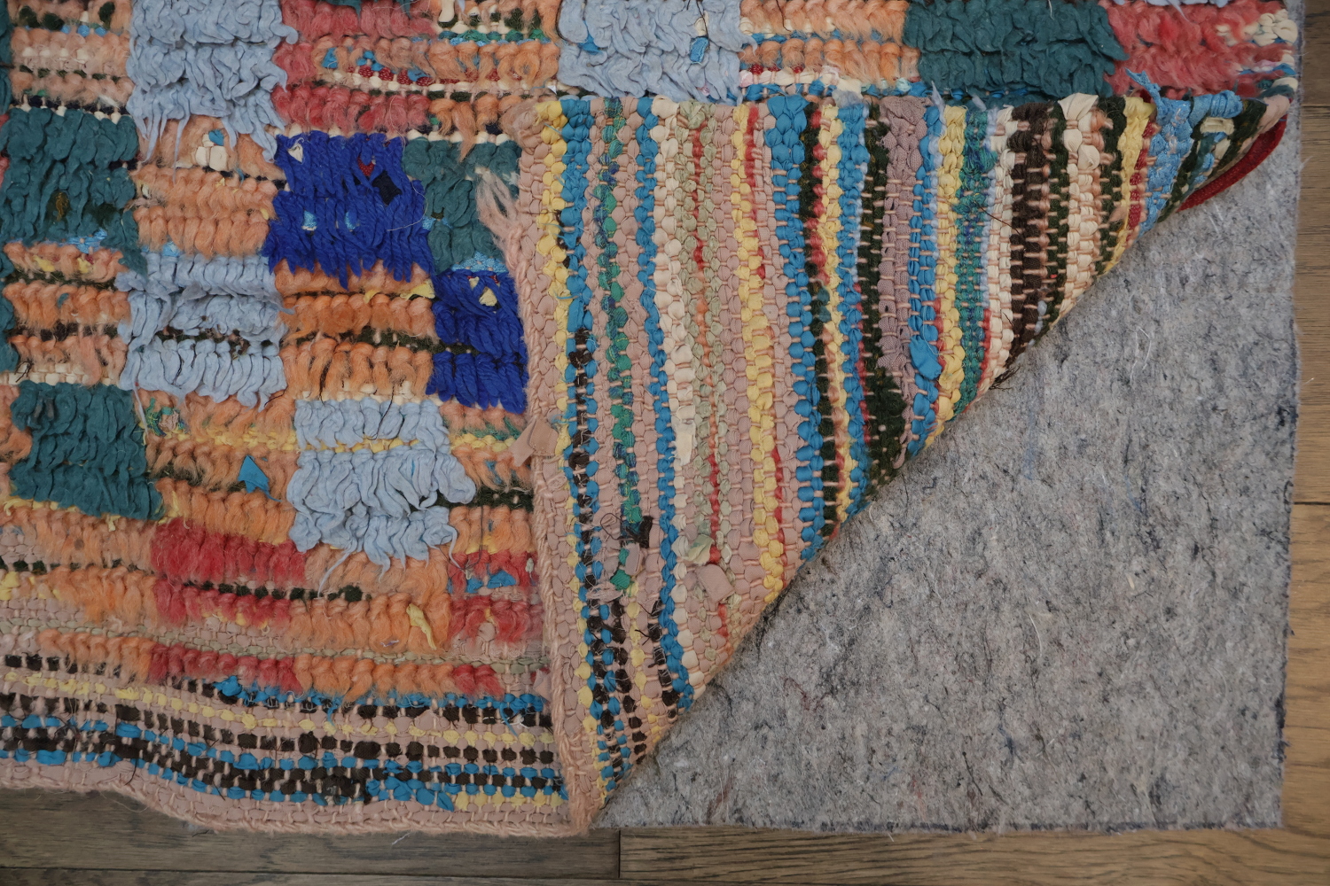 Antique Checkered Moroccan Oriental Area Rug 4x7