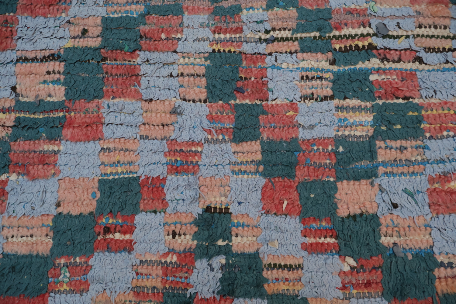Antique Checkered Moroccan Oriental Area Rug 4x7