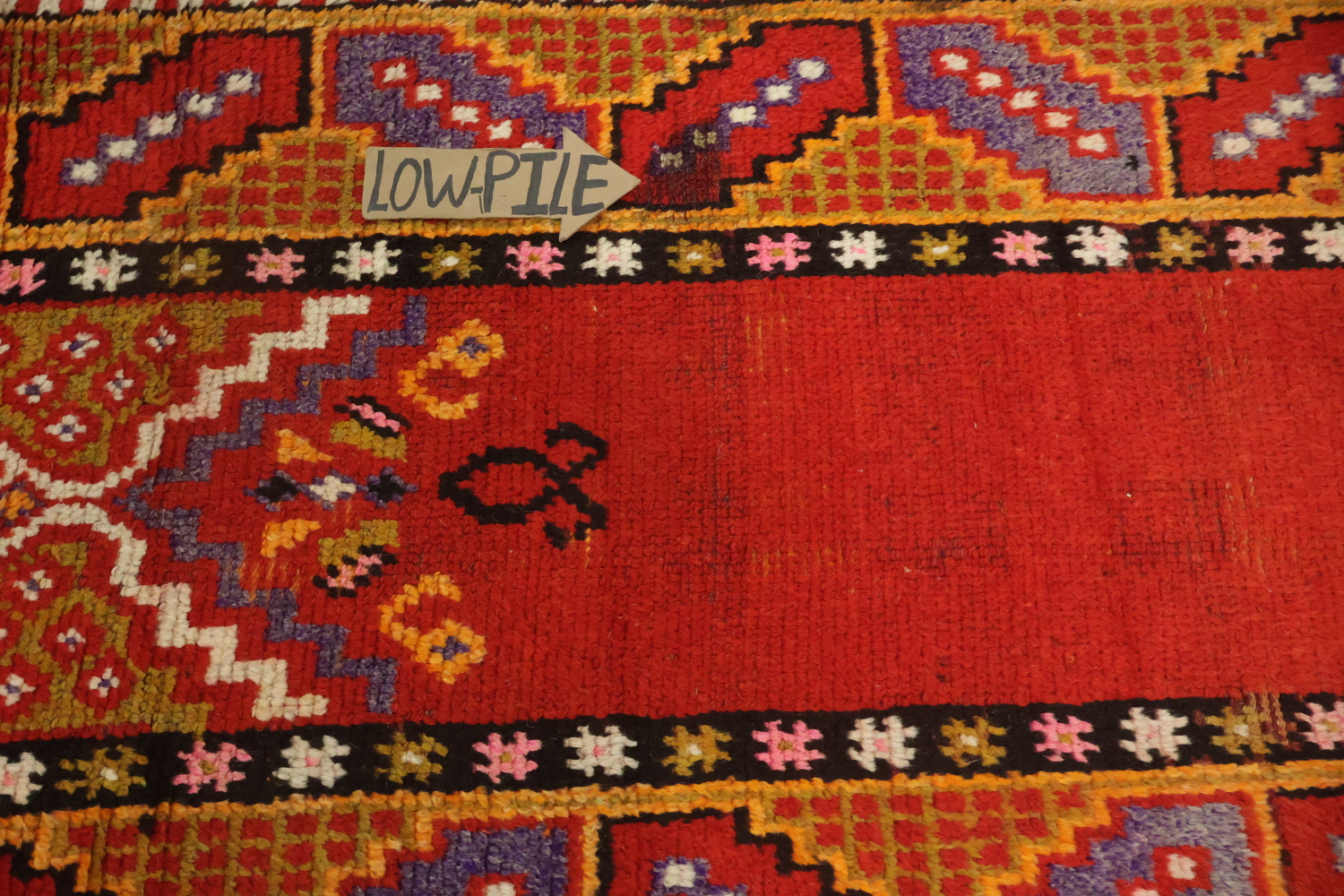 Red Wool Moroccan Oriental Runner Rug 3x11